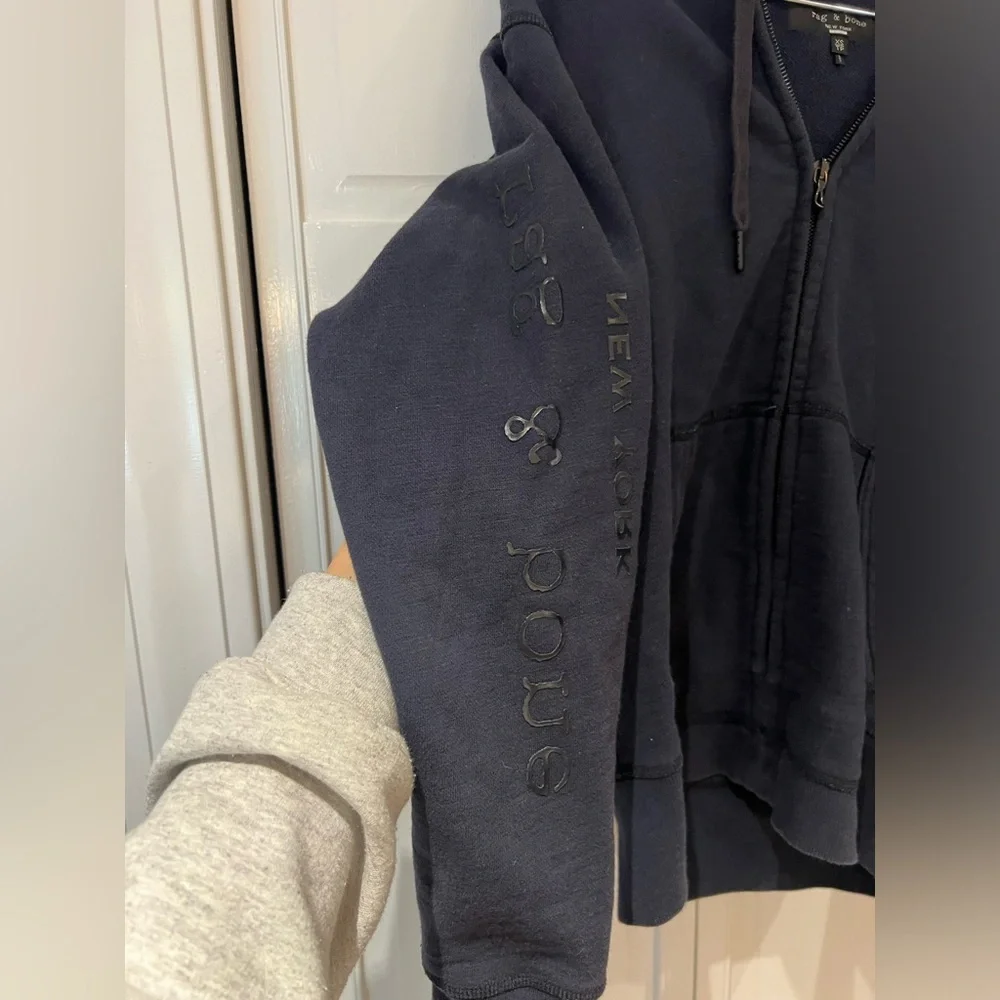 EUC Rag & Bone Zip Up Hoodie Brand on Sleeves
